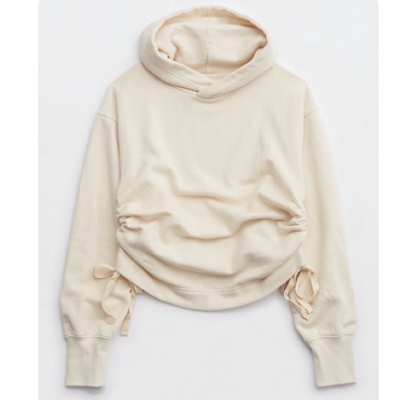 AERIE SIDE RUCHED HOODIE - Picture 1 of 5